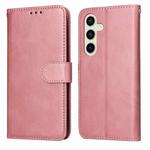 For Samsung Galaxy S24 FE 5G Classic Calf Texture Flip Leather Phone Case(Rose Gold)