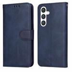 For Samsung Galaxy S25 5G Classic Calf Texture Flip Leather Phone Case(Blue)