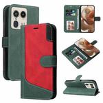 For Motorola Moto X50 Ultra Three Color Splicing Leather Phone Case(Green)