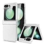 For Samsung Galaxy Z Flip5 5G Vertical Stripe Folding Center Shaft PC Phone Case(Transparent)