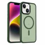 For iPhone 14 Plus MagSafe Magnetic Skin Feel Frosted Phone Case(Dark Green)