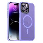 For iPhone 14 Pro MagSafe Magnetic Skin Feel Frosted Phone Case(Light Purple)