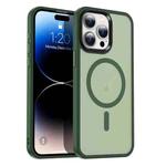 For iPhone 14 Pro Max MagSafe Magnetic Skin Feel Frosted Phone Case(Dark Green)