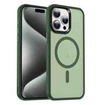 For iPhone 15 Pro MagSafe Magnetic Skin Feel Frosted Phone Case(Dark Green)