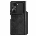 For Samsung Galaxy Z Fold6 5G NILLKIN QIN Series Pro Sliding Camera Cover Design Leather Phone Case(Black)