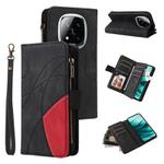 For Redmi Note 14 Pro / 14 Pro+ 5G Dual-color 9 Card Slots Zipper Wallet Leather Phone Case(Black)