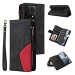 For Xiaomi 14T Dual-color 9 Card Slots Zipper Wallet Leather Phone Case(Black)