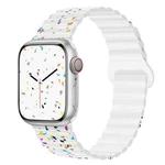 For Apple Watch Ultra 2 49mm Colorful Dots Magnetic Silicone Watch Band(White)