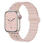 For Apple Watch Series 5 40mm Colorful Dots Magnetic Silicone Watch Band(Pink)