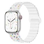 For Apple Watch Series 4 40mm Colorful Dots Magnetic Silicone Watch Band(White)