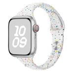 For Apple Watch SE 2023 44mm Slim Style Colorful Dots Silicone Watch Band(White)