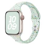 For Apple Watch SE 2023 44mm Slim Style Colorful Dots Silicone Watch Band(Light Mint)