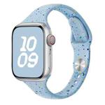 For Apple Watch SE 2023 44mm Slim Style Colorful Dots Silicone Watch Band(Light Blue)