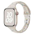 For Apple Watch SE 2023 44mm Slim Style Colorful Dots Silicone Watch Band(Starlight)