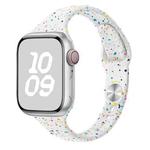 For Apple Watch SE 2023 40mm Slim Style Colorful Dots Silicone Watch Band(White)