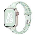 For Apple Watch SE 2023 40mm Slim Style Colorful Dots Silicone Watch Band(Light Mint)