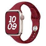 For Apple Watch SE 2023 40mm Slim Style Colorful Dots Silicone Watch Band(Wine Red)