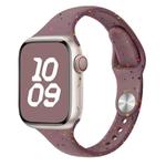 For Apple Watch SE 2023 40mm Slim Style Colorful Dots Silicone Watch Band(Smoke Purple)