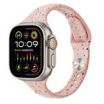 For Apple Watch Ultra 2 49mm Slim Style Colorful Dots Silicone Watch Band(Pink Sand)