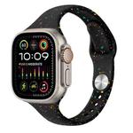 For Apple Watch Ultra 2 49mm Slim Style Colorful Dots Silicone Watch Band(Black)