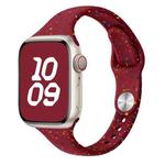 For Apple Watch Ultra 2 49mm Slim Style Colorful Dots Silicone Watch Band(Wine Red)