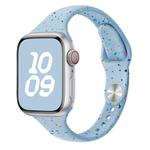 For Apple Watch Series 9 45mm Slim Style Colorful Dots Silicone Watch Band(Light Blue)