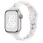 For Apple Watch Series 9 45mm Slim Style Colorful Dots Silicone Watch Band(Jelly White)