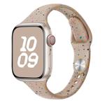 For Apple Watch Series 8 41mm Slim Style Colorful Dots Silicone Watch Band(Milk Tea)