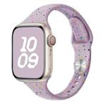 For Apple Watch Series 8 45mm Slim Style Colorful Dots Silicone Watch Band(Light Purple)