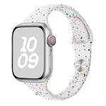 For Apple Watch SE 2022 40mm Slim Style Colorful Dots Silicone Watch Band(White)