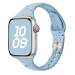 For Apple Watch SE 2022 44mm Slim Style Colorful Dots Silicone Watch Band(Light Blue)