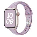 For Apple Watch Series 7 45mm Slim Style Colorful Dots Silicone Watch Band(Light Purple)