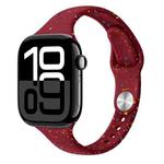 For Apple Watch Series 10 46mm Slim Style Colorful Dots Silicone Watch Band(Wine Red)