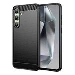 For Samsung Galaxy S24 FE 5G Carbon Fiber Brushed Texture TPU Phone Case(Black)