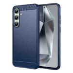 For Samsung Galaxy S24 FE 5G Carbon Fiber Brushed Texture TPU Phone Case(Blue)