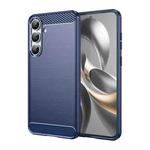 For Samsung Galaxy S25 FE 5G Carbon Fiber Brushed Texture TPU Phone Case(Blue)