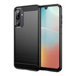 For Samsung Galaxy M16 5G Carbon Fiber Brushed Texture TPU Phone Case(Black)