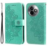 For Redmi K80 Ultra Seven-petal Flowers Embossing Leather Phone Case(Green)