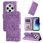 For Redmi 14C 4G Embossed Sunflower Leather Phone Case(Purple)