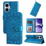 For Redmi Turbo 4 Pro / Xiaomi Poco F7 Embossed Sunflower Leather Phone Case(Blue)