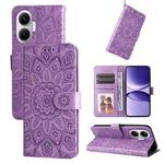 For Redmi Turbo 4 Pro / Xiaomi Poco F7 Embossed Sunflower Leather Phone Case(Purple)