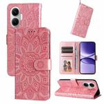 For Redmi Turbo 4 Pro / Xiaomi Poco F7 Embossed Sunflower Leather Phone Case(Rose Gold)