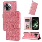 For Redmi K80 Ultra Embossed Sunflower Leather Phone Case(Rose Gold)