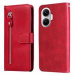For Redmi Turbo 4 Pro / Xiaomi Poco F7 Fashion Calf Texture Zipper Leather Phone Case(Red)