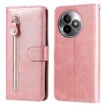 For Redmi K80 Ultra Fashion Calf Texture Zipper Leather Phone Case(Rose Gold)