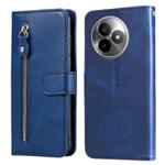 For Redmi K80 Ultra Fashion Calf Texture Zipper Leather Phone Case(Blue)