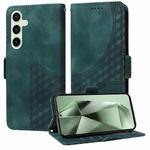 For Samsung Galaxy S24 FE 5G Embossed Rhombus Starry Leather Phone Case(Green)