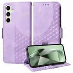 For Samsung Galaxy S24 FE 5G Embossed Rhombus Starry Leather Phone Case(Purple)