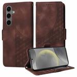 For Samsung Galaxy S25 5G Embossed Rhombus Starry Leather Phone Case(Brown)