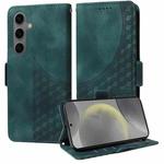 For Samsung Galaxy S25+ 5G Embossed Rhombus Starry Leather Phone Case(Green)